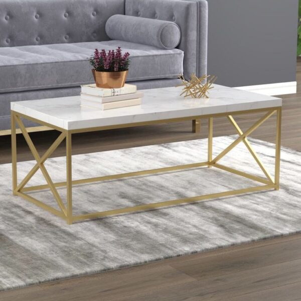 طاولة وسط بسطح ابيض