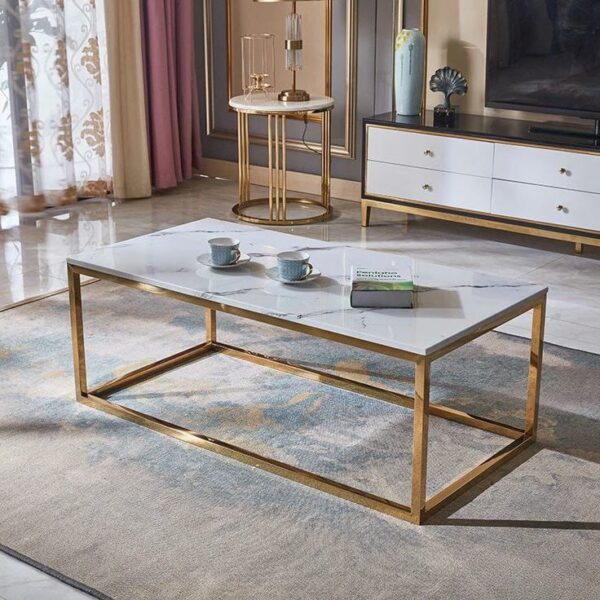 طاولة وسط بسطح ابيض